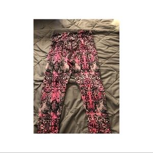 Pink snake print leggings (xs)